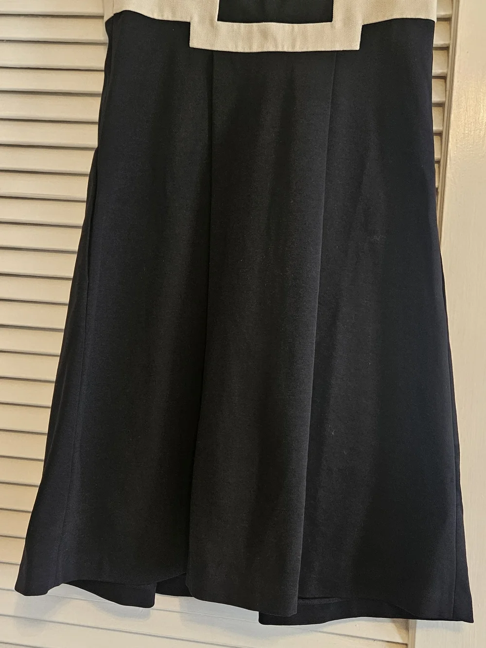 Diane Von Furstenberg Black A-Line Skirt with Cream Trim